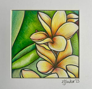 Yellow orchid original artwork (framed print)