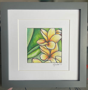 Yellow orchid original artwork (framed print)