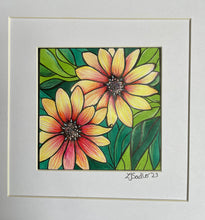 Load image into Gallery viewer, Yellow daisy original artwork (framed)
