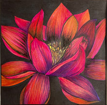 Load image into Gallery viewer, Original waterlily artwork mini print (framed)