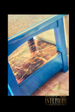 Load image into Gallery viewer, Square coffee table, lamp table, side table, blue occasional table